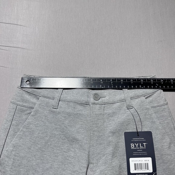 BYLT Premium Basics Everyday Pant 2.0 Pants Mens 30 Gray Slim Fit Stretch Chino - Picture 11 of 16